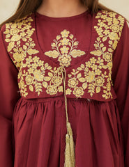 Maroon Embroidered Cotton Lawn 2-Piece Set
