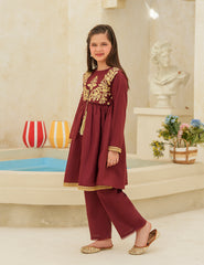 Maroon Embroidered Cotton Lawn 2-Piece Set