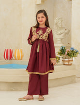 Maroon Embroidered Cotton Lawn 2-Piece Set