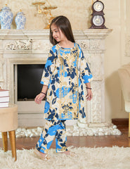 Royal Azure Cotton Lawn Suit