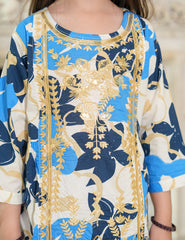 Royal Azure Cotton Lawn Suit