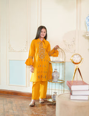 Golden Glow Cotton Lawn Suit