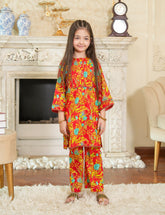 Scarlet Bloom Lawn Suit