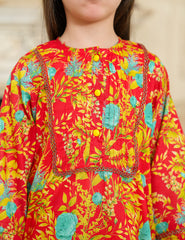Scarlet Bloom Lawn Suit