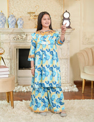 Sky Blossom Cotton Lawn Suit