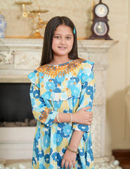 Sky Blossom Cotton Lawn Suit