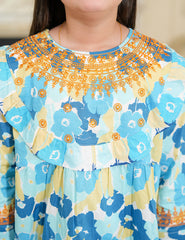Sky Blossom Cotton Lawn Suit