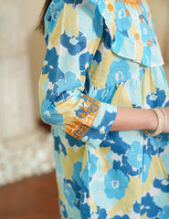 Sky Blossom Cotton Lawn Suit