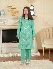 Mint Elegance Cotton Lawn Suit