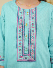 Aqua Serenity Cotton Lawn Suit