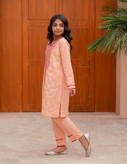 Peach Petal Khadar 2 Pcs Set