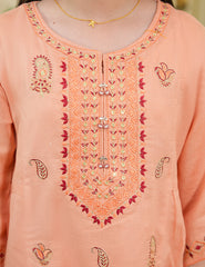 Peach Blossom Cotton Lawn Suit