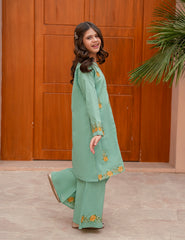 Pastel Sage Rose Khadar 2 Pcs Set