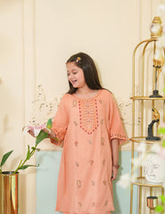 Peach Blossom Cotton Lawn Suit