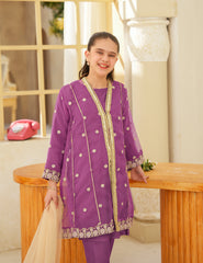 Violet Silk & Organza 3 Pcs