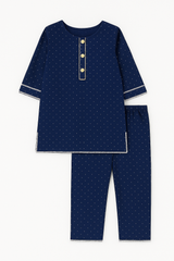 Navy Dots 2-Piece Kurta Set
