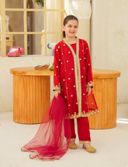 Ruby Royale Silk & Organza 3 Pcs