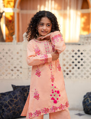 Rose Peach Bloom Khadar 2 Pcs Set