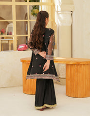 Midnight Noir Silk & Organza 3 Pcs