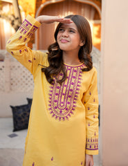 Soft Marigold Khadar 2 Pcs Set