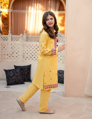 Soft Marigold Khadar 2 Pcs Set