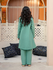 Pastel Fern Bloom Khadar 2 Pcs Set