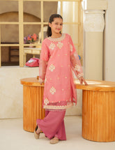 Peach Blossom Silk & Organza 3 Pcs