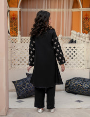 Midnight Blossom Embroidery Khadar 2 Pcs Set
