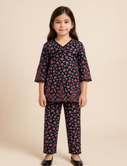 Midnight Petals 2-Piece Kurta Set