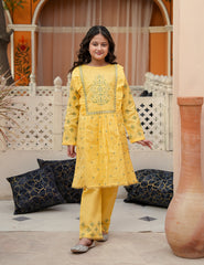 Golden Meadow Bloom Khadar 2 Pcs Set
