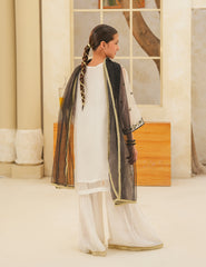 Ivory Bloom Silk & Organza 3 Pcs