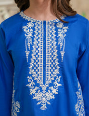 Royal Sapphire Embroidered Lawn Suit
