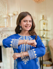 Royal Sapphire Embroidered Lawn Suit