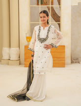 Ivory Bloom Silk & Organza 3 Pcs