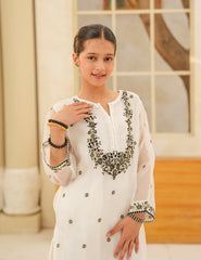 Ivory Bloom Silk & Organza 3 Pcs