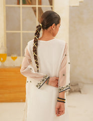 Ivory Bloom Silk & Organza 3 Pcs