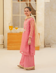 Rose Petal Silk & Organza 3 Pcs