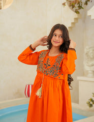 bright orange Cotton Lawn 2-Piece Set