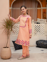 Peach Blossom Pastel Khadar 2 Pcs Set