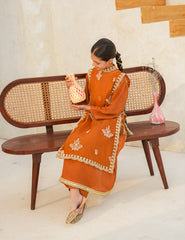 Burnt Orange Silk & Organza 4 Pcs