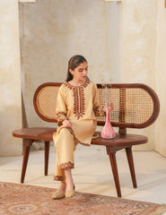 Cream & Crimson Heritage Cotton Lawn 2-Piece Set