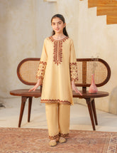 Cream & Crimson Heritage Cotton Lawn 2-Piece Set