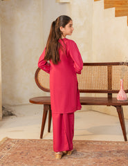 Crimson Elegance Cotton Lawn 2-Piece Set