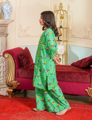 Verdant Blossom Embroidered Lawn Suit