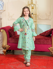 Mint Check Embroidered Lawn Suit