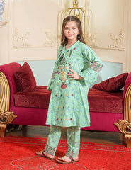 Mint Check Embroidered Lawn Suit