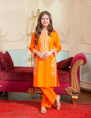 Orange Radiance Cotton Lawn Suit