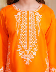 Orange Radiance Cotton Lawn Suit