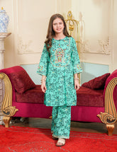 Aqua Garden Embroidered Lawn Suit