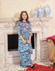 Blue Blossom Cotton Lawn Suit